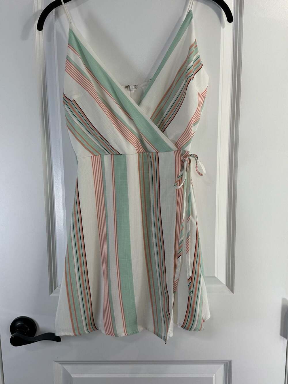 superdown Daniela Faux Wrap Mini Dress in Stripe